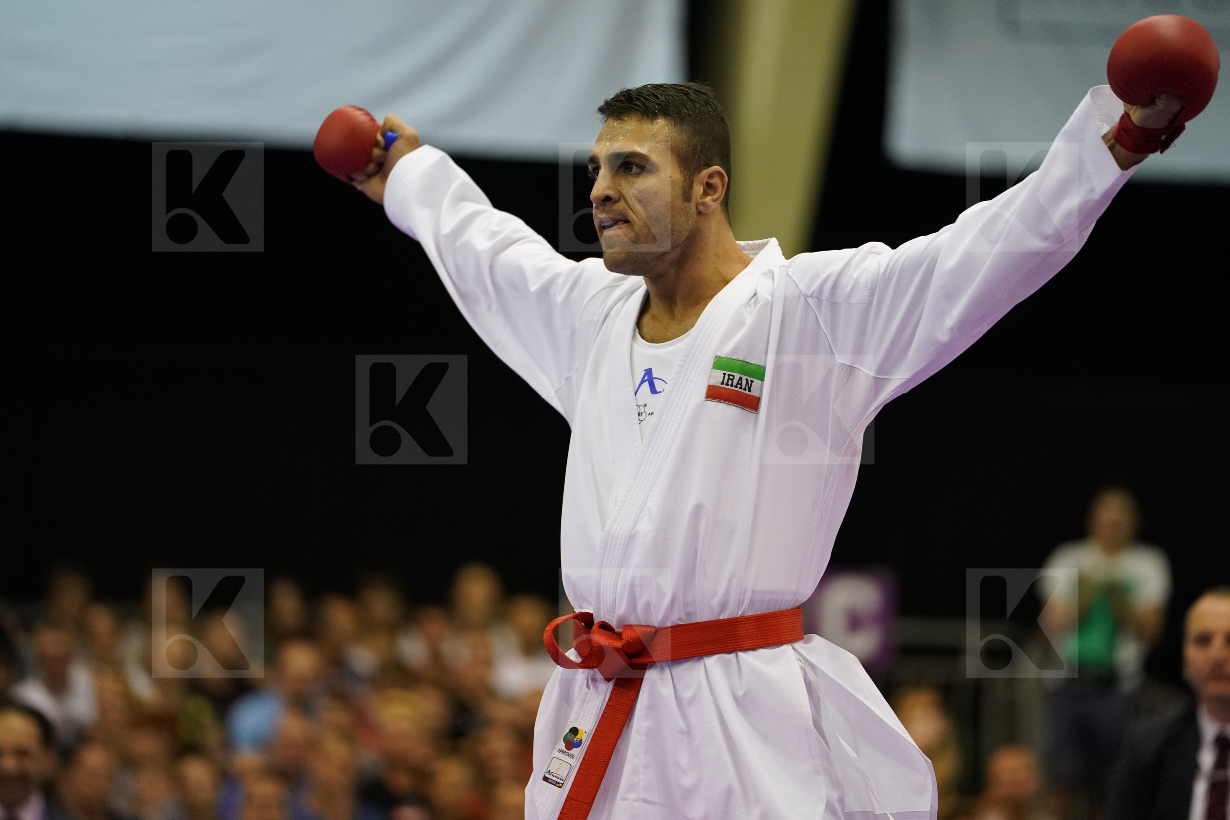 Araga Ryutaro Gold match Iran Islamic Republic of Japan Male Kumite -84kg Poorshab Zabiollah